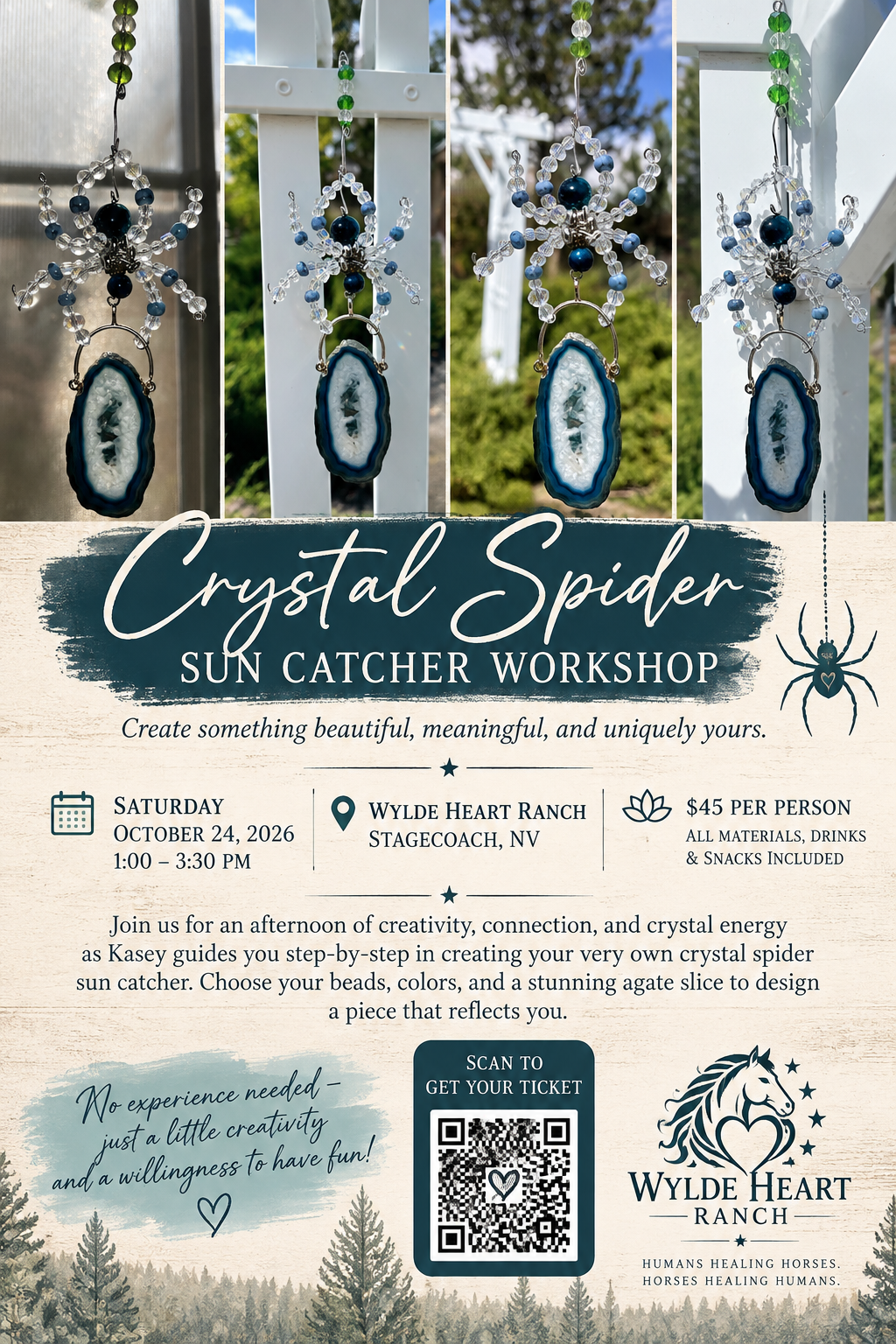 🕷️ Crystal Spider Sun Catcher — Make & Mingle